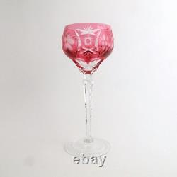 Traube by Nachtmann Cut Crystal 8 1/4 Pair Tall Wine Hocks Chartreuse Cranberry