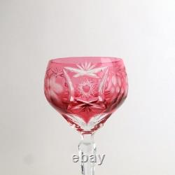 Traube by Nachtmann Cut Crystal 8 1/4 Pair Tall Wine Hocks Chartreuse Cranberry