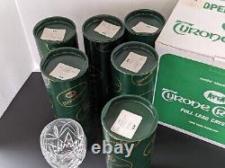 Tullamore Tyrone Crystal / Cut Glass Tall Wines Set of 6 7 3/4 New in Box