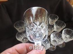 Twelve (12) Signed Waterford Crystal Claret Wine Glasses Lismore Pattern