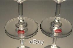 Two (2) Baccarat France Nancy Pattern 6¾ Crystal Water Goblet Stem Glass Label