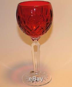 Two Waterford LIs Crimson Hock Red & Clear Crystal 146269 Wine Glasses Unused