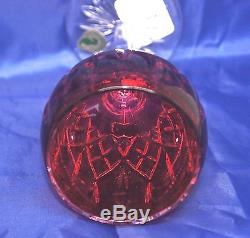 Two Waterford LIs Crimson Hock Red & Clear Crystal 146269 Wine Glasses Unused