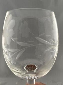 Tyrone Irish Crystal Dungannon Clear Etched Glass White Wine 6 Cylinders Barware