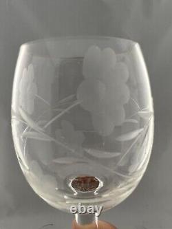 Tyrone Irish Crystal Dungannon Clear Etched Glass White Wine 6 Cylinders Barware