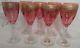 UNKNOWN MFG Set of Eight (8) ROSE Bowl PLATINUM Design Wine Goblets @ 7-1/8