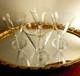 VAL ST LAMBERT' MAJOR' Pattern 4 Art Deco CUBE STEM Crystal Wine Glasses