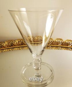 VAL ST LAMBERT' MAJOR' Pattern 4 Art Deco CUBE STEM Crystal Wine Glasses