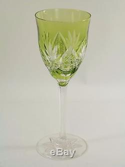 VAL St LAMBERT Crystal Harlequin Set of 6 Hock Wine Glasses