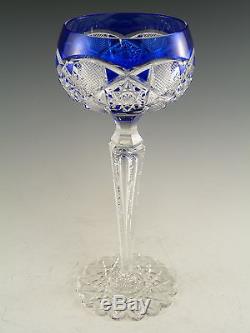 VAL St LAMBERT Crystal SAARBRUCKEN Cut 6 Hock Wine Glass / Glasses 7 5/8
