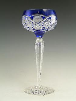 VAL St LAMBERT Crystal SAARBRUCKEN Cut Hock Wine Glass / Glasses 7 5/8