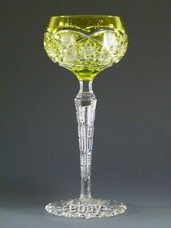 VAL St LAMBERT Crystal SAARBRUCKEN Cut Hock Wine Glass / Glasses 7 5/8