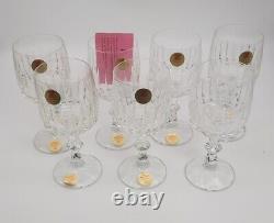 VINTAGE 1982 Schott-Zwiesel Germany TANGO Cut Crystal Wine Glasses Set of 7 NOS
