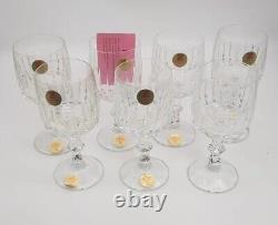 VINTAGE 1982 Schott-Zwiesel Germany TANGO Cut Crystal Wine Glasses Set of 7 NOS