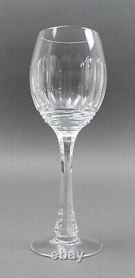 VS Acid Etched Signed Elegant French Cut Crystal Ellipse Wine Glasses Set Of 5