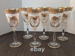 VTG Bohemia Crystal White Wine Glasses Angela Series 6oz 8.5in SET OF 6
