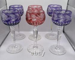 VTG Etched Cordial Traube By Nachtmann 5 Crystal Wine Glasses Set Of 6