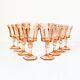 VTG Fostoria Virginia Peach Wine Glasses Goblets Pink Colored 80s Drinkware EUC