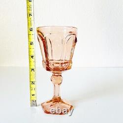 VTG Fostoria Virginia Peach Wine Glasses Goblets Pink Colored 80s Drinkware EUC