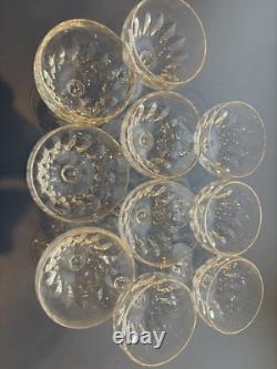 VTG Lot of 10 Tiffin-Franciscan Manchester Wine Glasses/Champaign Crystal Clear