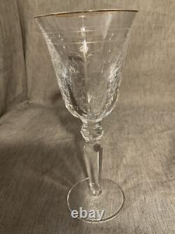 VTG Lot of 2 Waterford Crystal Etched Charlemont Pattern Vine Glasses 7-7/8Tall