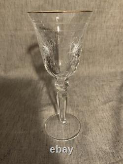 VTG Lot of 2 Waterford Crystal Etched Charlemont Pattern Vine Glasses 7-7/8Tall