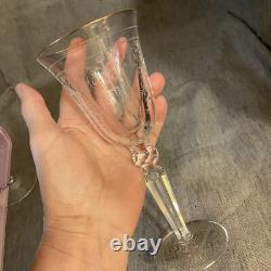 VTG Lot of 2 Waterford Crystal Etched Charlemont Pattern Vine Glasses 7-7/8Tall