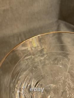 VTG Lot of 2 Waterford Crystal Etched Charlemont Pattern Vine Glasses 7-7/8Tall