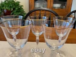 VTG Sasaki Hand Blown Crystal Wine Glasses in Renaissance Gold Pattern (5)