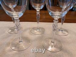VTG Sasaki Hand Blown Crystal Wine Glasses in Renaissance Gold Pattern (5)