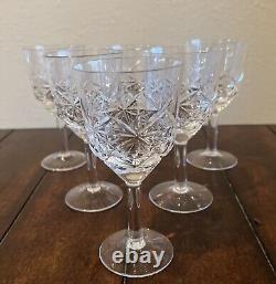 VTG Set Of 6 Cut Crystal Wine Glasses OWIS STAR 1985. From The USSR BEAUTIFUL