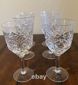 VTG Set Of 6 Cut Crystal Wine Glasses OWIS STAR 1985. From The USSR BEAUTIFUL