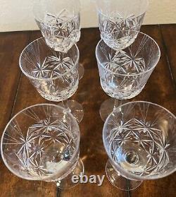 VTG Set Of 6 Cut Crystal Wine Glasses OWIS STAR 1985. From The USSR BEAUTIFUL