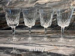 VTG WATERFORD CRYSTAL Lismore 6-7/8 Water Goblets Wine Glasses 8 Oz Set Of 4