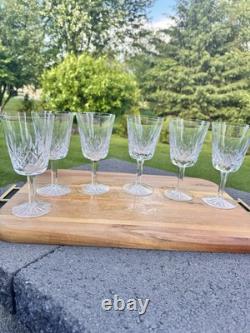 VTG WATERFORD CRYSTAL Lismore 6-7/8 Water Goblets Wine Glasses 8 Oz Set Of 6