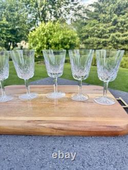 VTG WATERFORD CRYSTAL Lismore 6-7/8 Water Goblets Wine Glasses 8 Oz Set Of 6