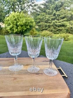 VTG WATERFORD CRYSTAL Lismore 6-7/8 Water Goblets Wine Glasses 8 Oz Set Of 6