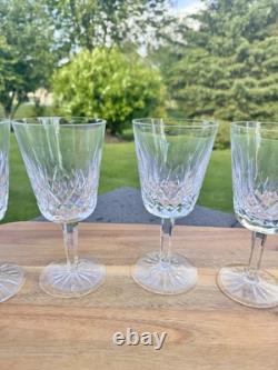 VTG WATERFORD CRYSTAL Lismore 6-7/8 Water Goblets Wine Glasses 8 Oz Set Of 6
