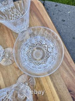 VTG WATERFORD CRYSTAL Lismore 6-7/8 Water Goblets Wine Glasses 8 Oz Set Of 6