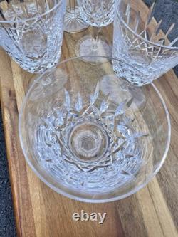 VTG WATERFORD CRYSTAL Lismore 6-7/8 Water Goblets Wine Glasses 8 Oz Set Of 6