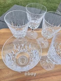VTG WATERFORD CRYSTAL Lismore 6-7/8 Water Goblets Wine Glasses 8 Oz Set Of 6