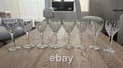 VTG Waterford 8 Ballymore Claret/White Wine Glasses 7 Ireland Diamond Wedge Cut