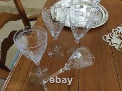 VTG c. 1940's Fostoria June Etched Optic Water/Wine Goblets & Champagne Coupes