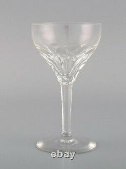 Val St. Lambert, Belgium. 15 white wine glasses in clear crystal glass