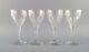 Val St. Lambert, Belgium. Four Legagneux red wine glasses. Mid-20th C