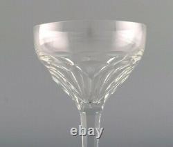 Val St. Lambert, Belgium. Ten red wine glasses in clear crystal glass