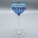 Val St Lambert Cobalt Blue Cut to Clear Rhine Wine Goblet Glass 7 1/2
