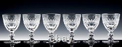 Val St Lambert Crystal CHARLES 4-1/4 CLARET WINE GOBLETS GLASSES Set of 6 Mint