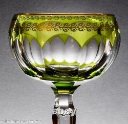 Val St. Lambert Crystal Wine Glass Stemware, Olive with Gold Accents