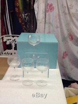 Val St Lambert Crystal Wine Glasses 8 Tiffany box
